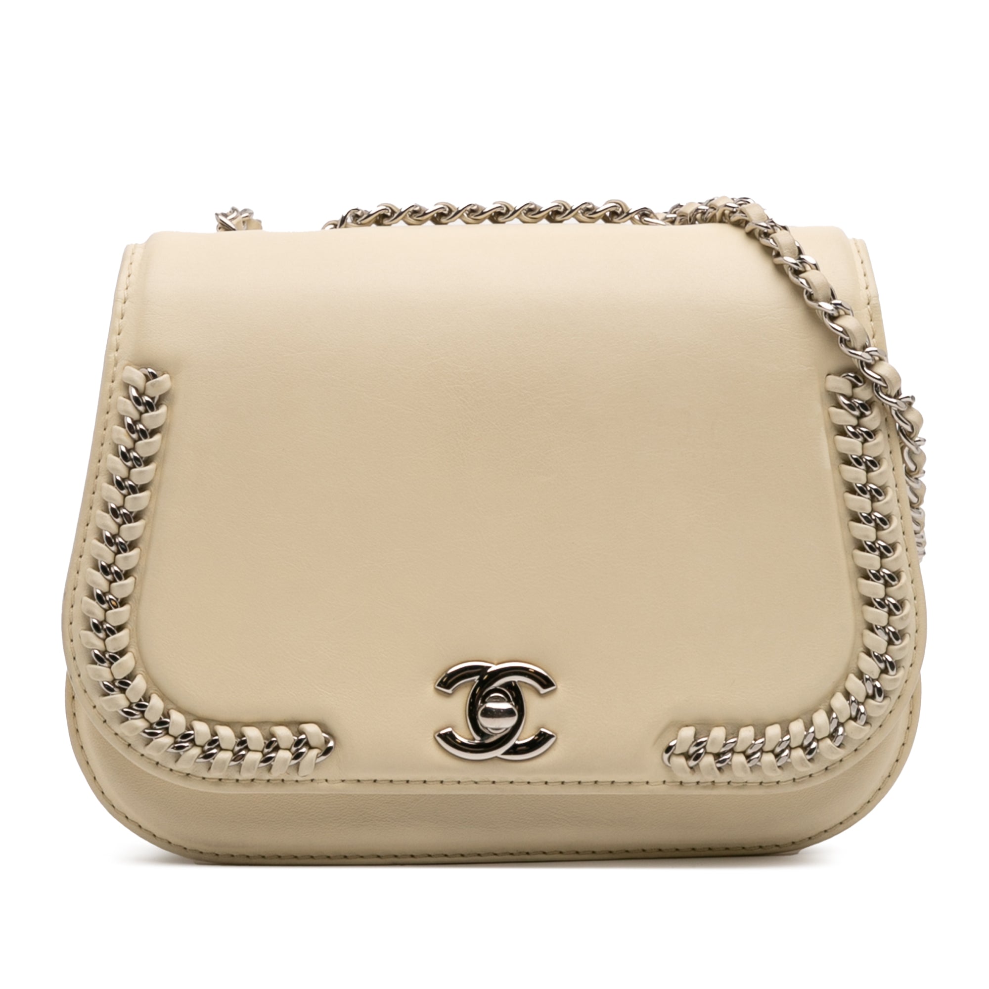 Small Calfskin Braided Chic Flap