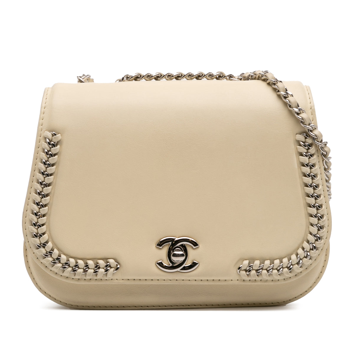 Small Calfskin Braided Chic Flap