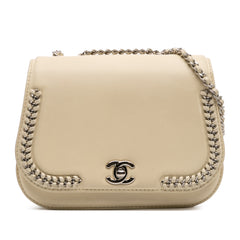 Small Calfskin Braided Chic Flap