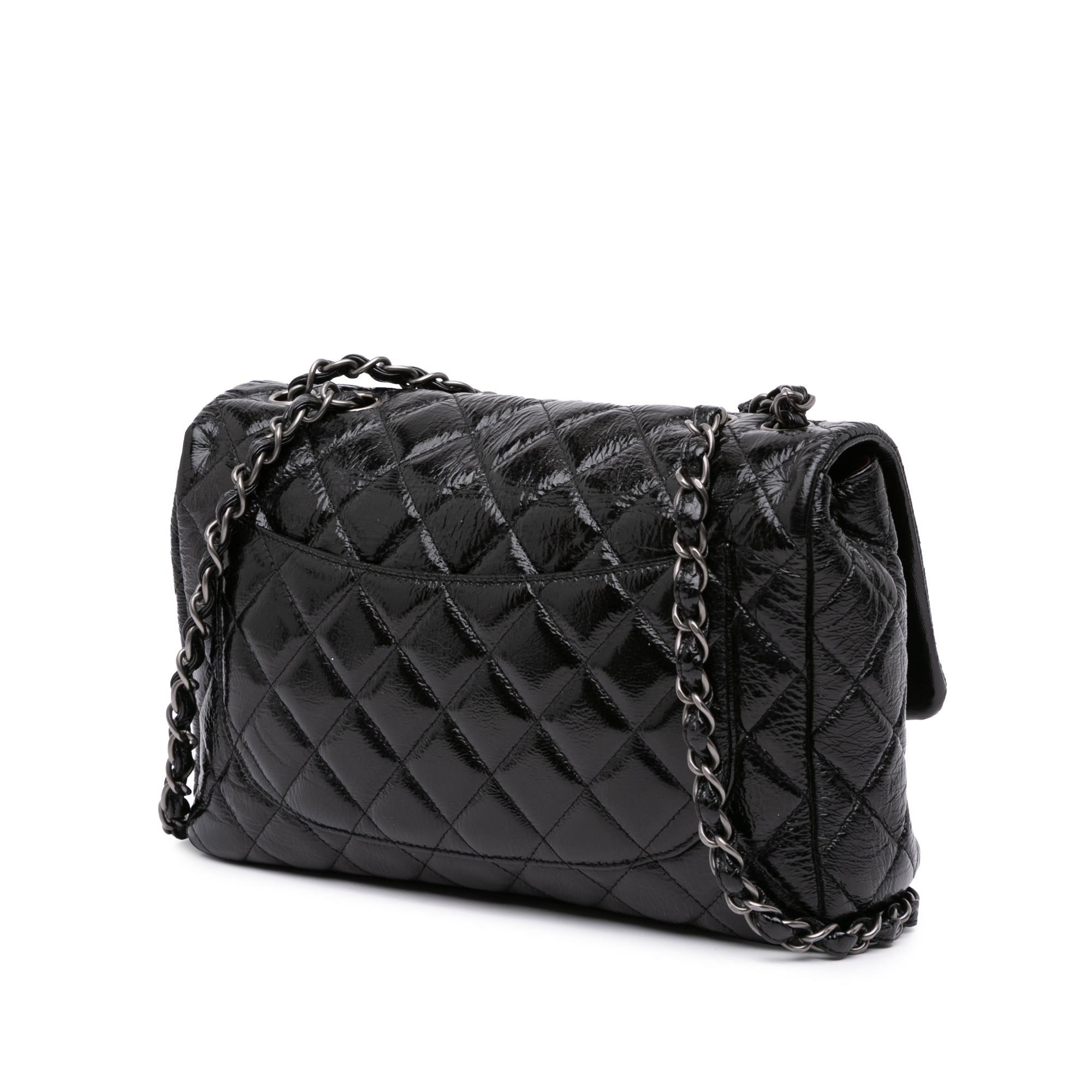 Jumbo Classic Crinkled Patent Single Flap