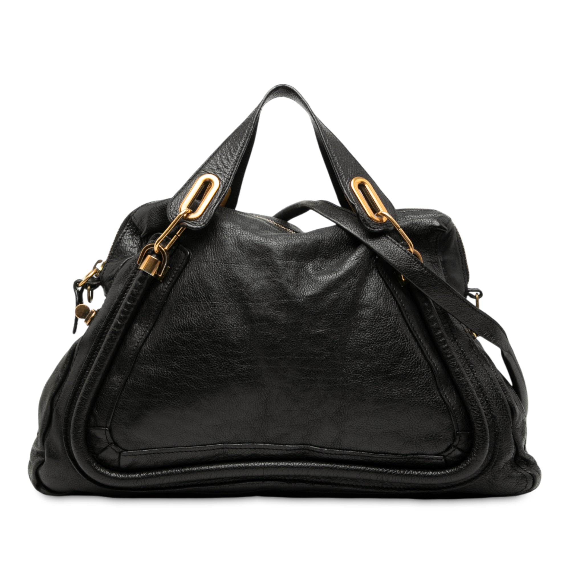 Large Pebbled Leather Paraty Satchel