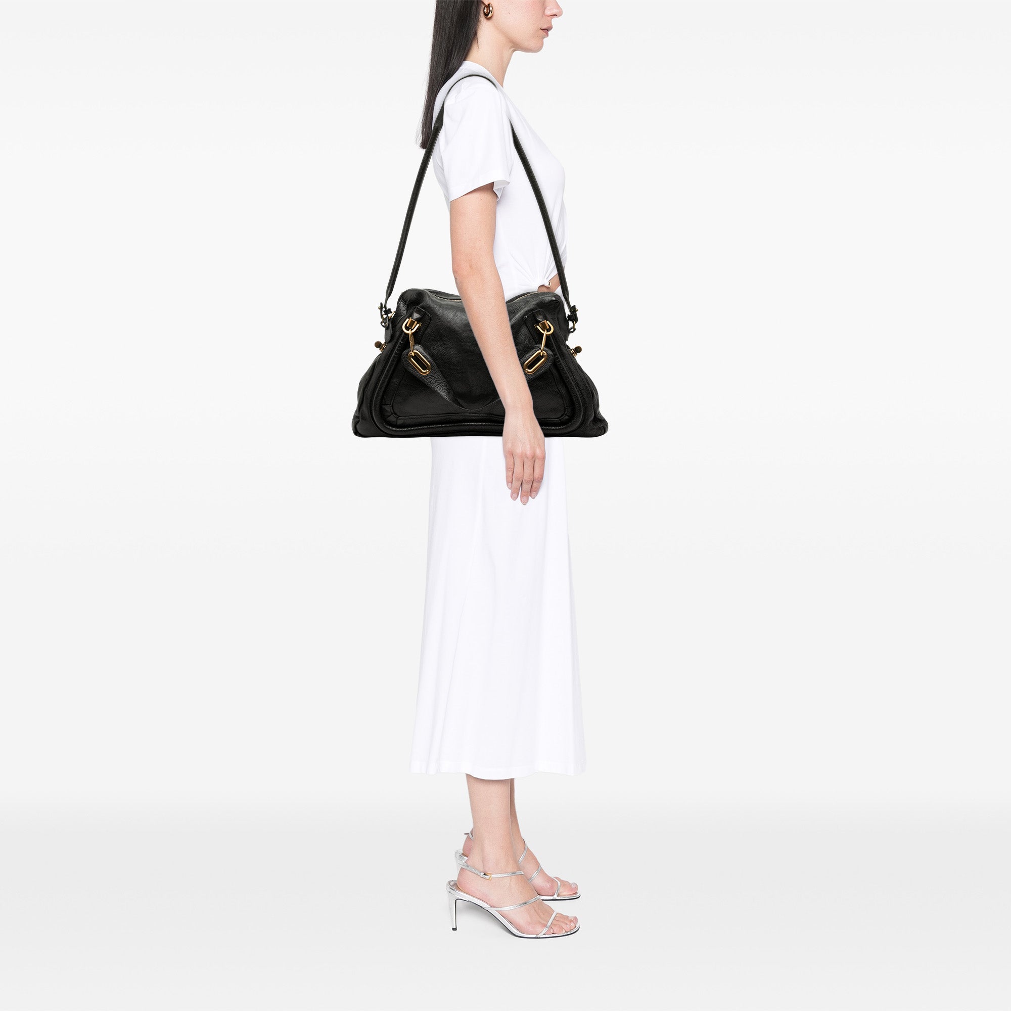 Large Pebbled Leather Paraty Satchel