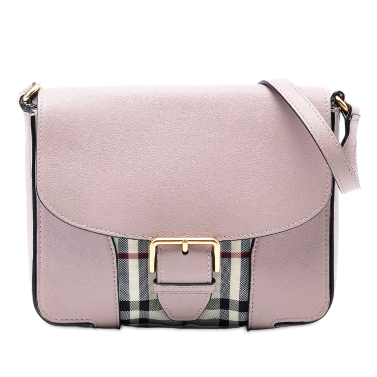 Small Haymarket Check Trimmed Leather Dickens Crossbody