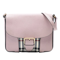 Small Haymarket Check Trimmed Leather Dickens Crossbody