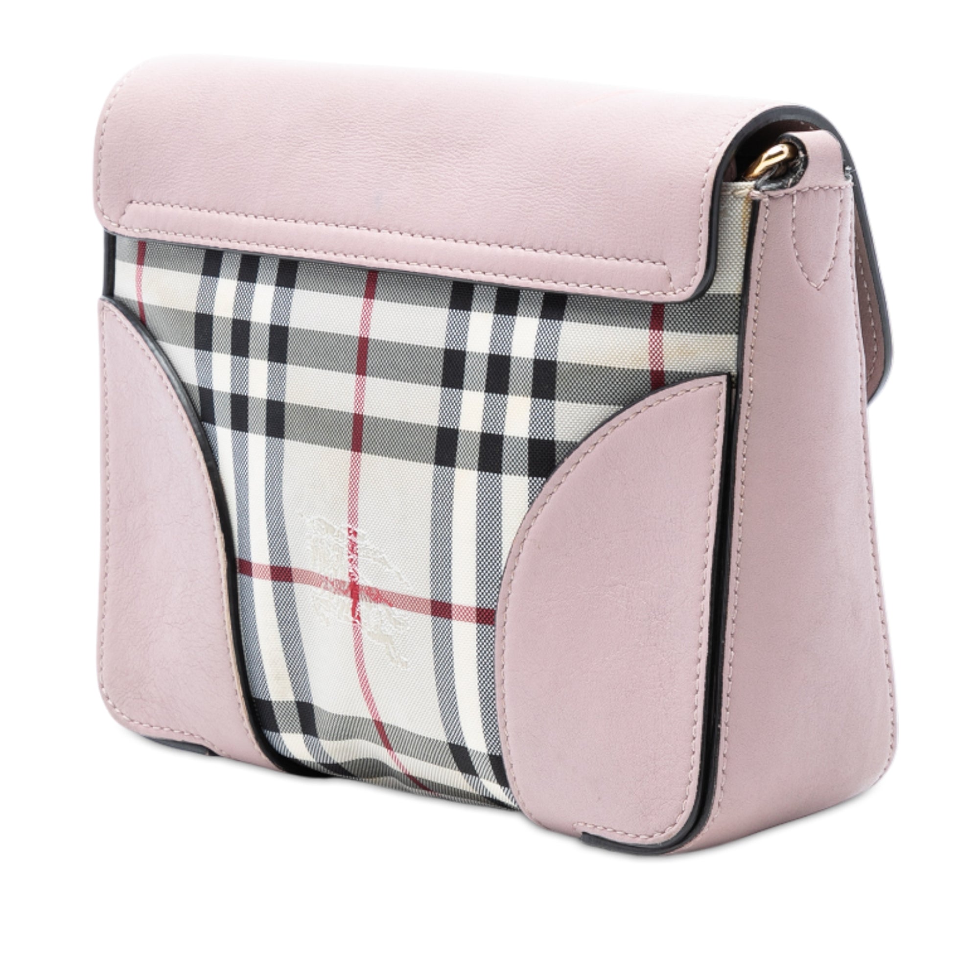 Small Haymarket Check Trimmed Leather Dickens Crossbody