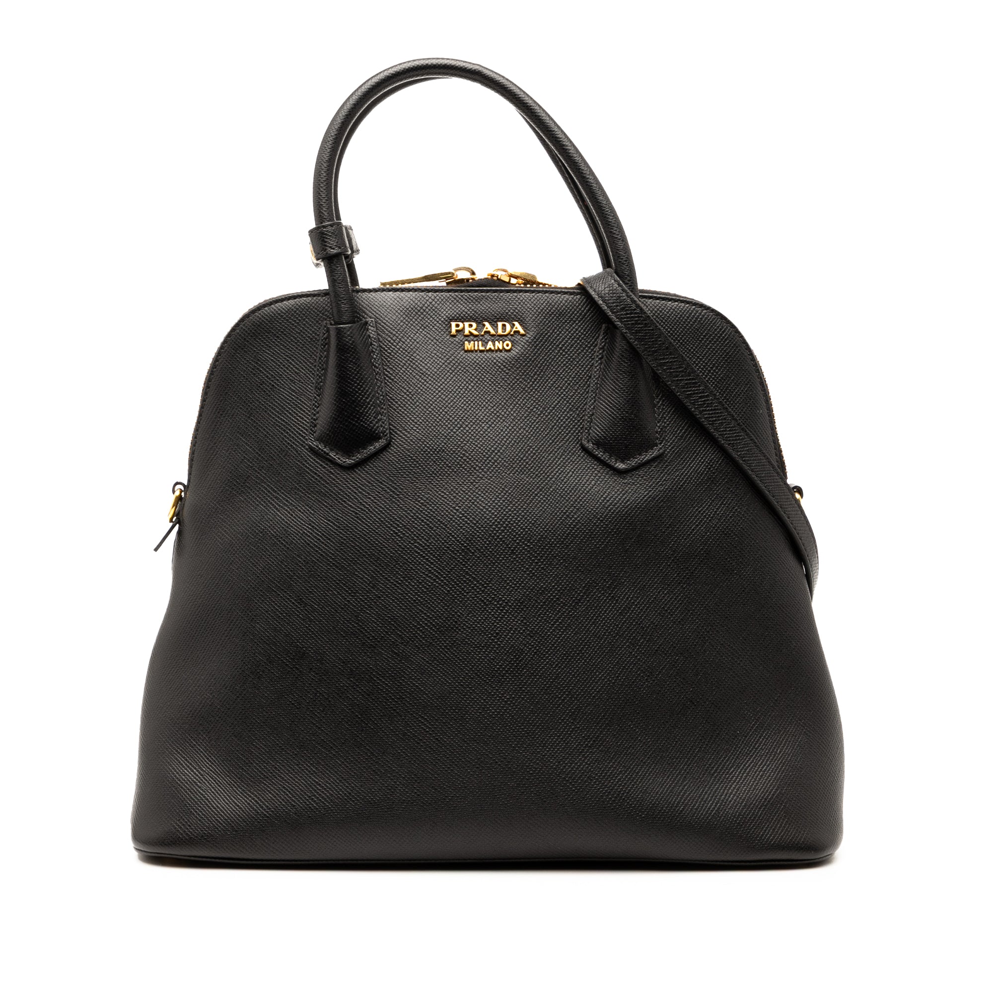 Medium Saffiano Cuir Dome Satchel