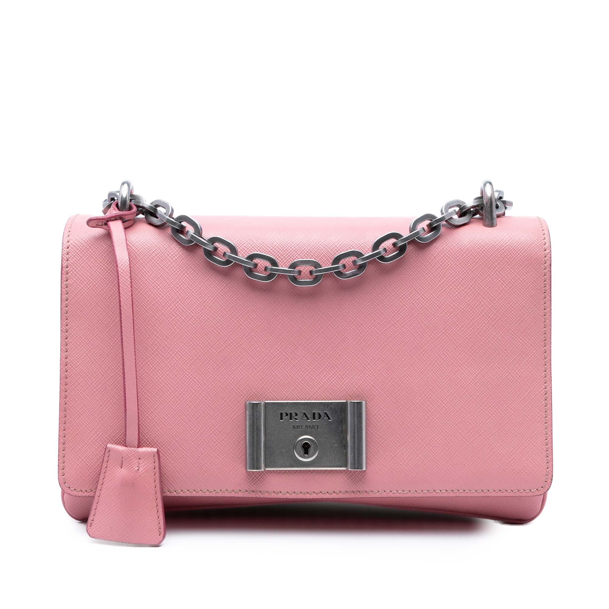Saffiano Lux Lock Chain Flap