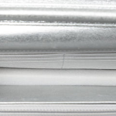 CC Chevron Metallic Lambskin Wallet On Chain