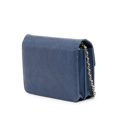 Square Quilted Grained Calfskin Cuba Thread Around Wallet On Chain