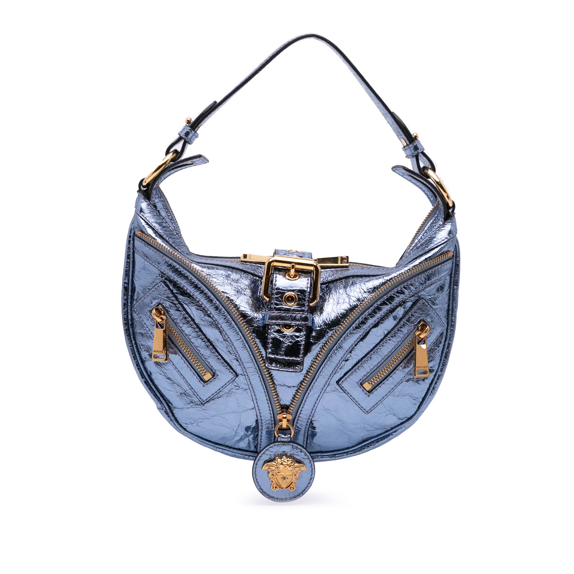 Dua Lipa Small Metallic Lambskin Repeat Hobo