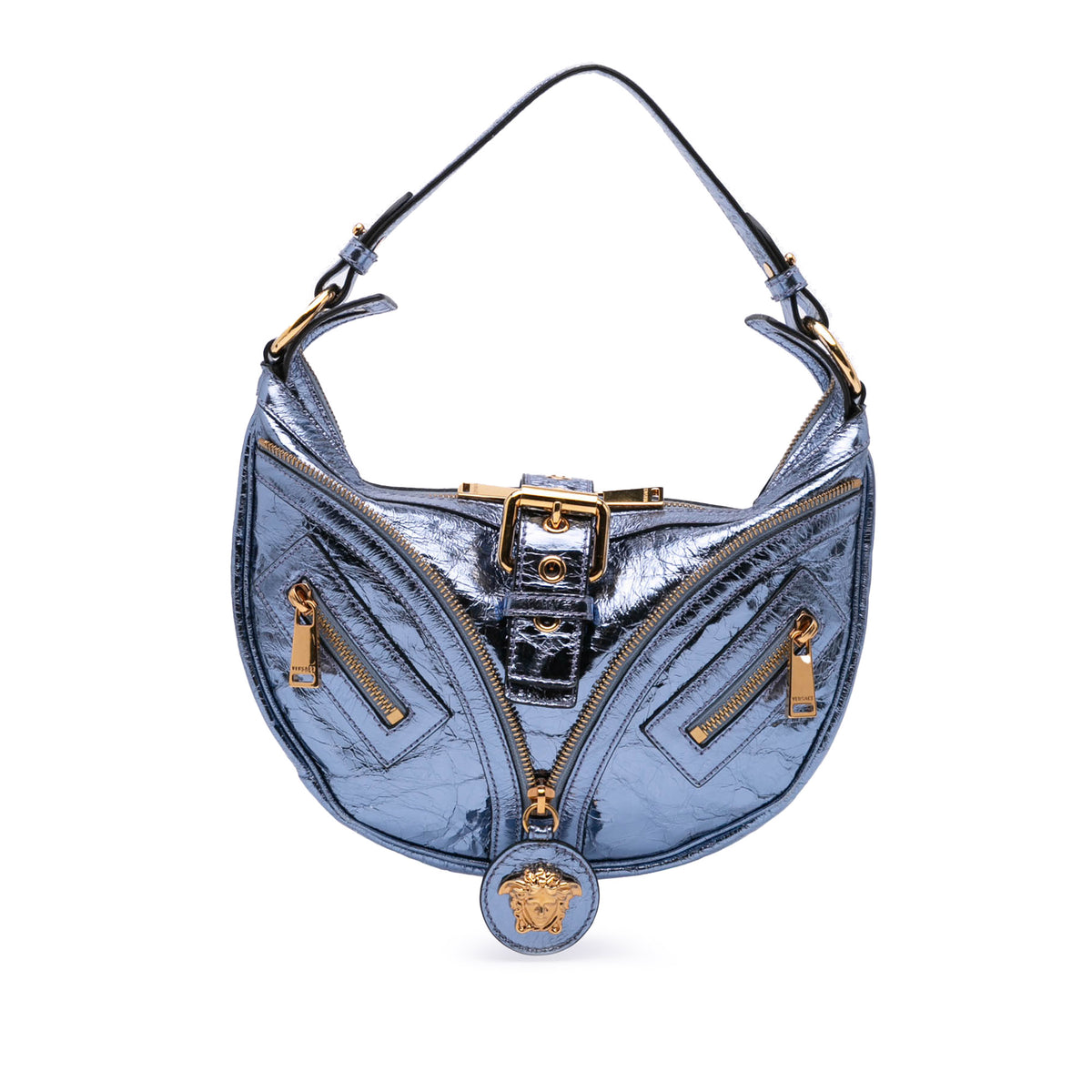 Dua Lipa Small Metallic Lambskin Repeat Hobo