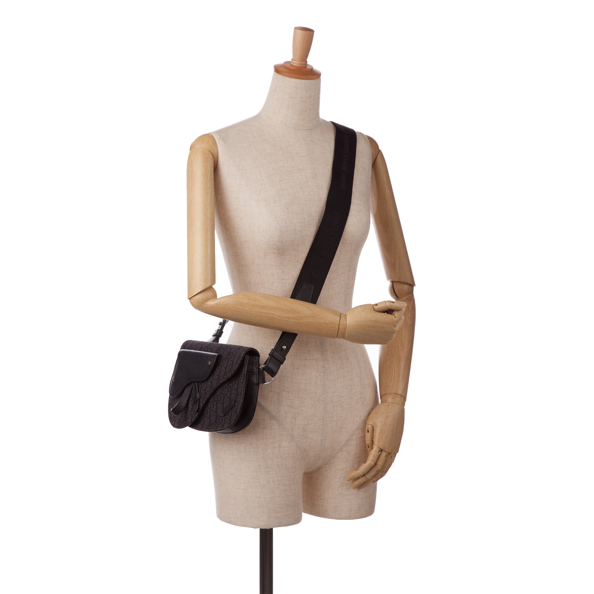 Oblique Canvas Saddle Messenger Bag