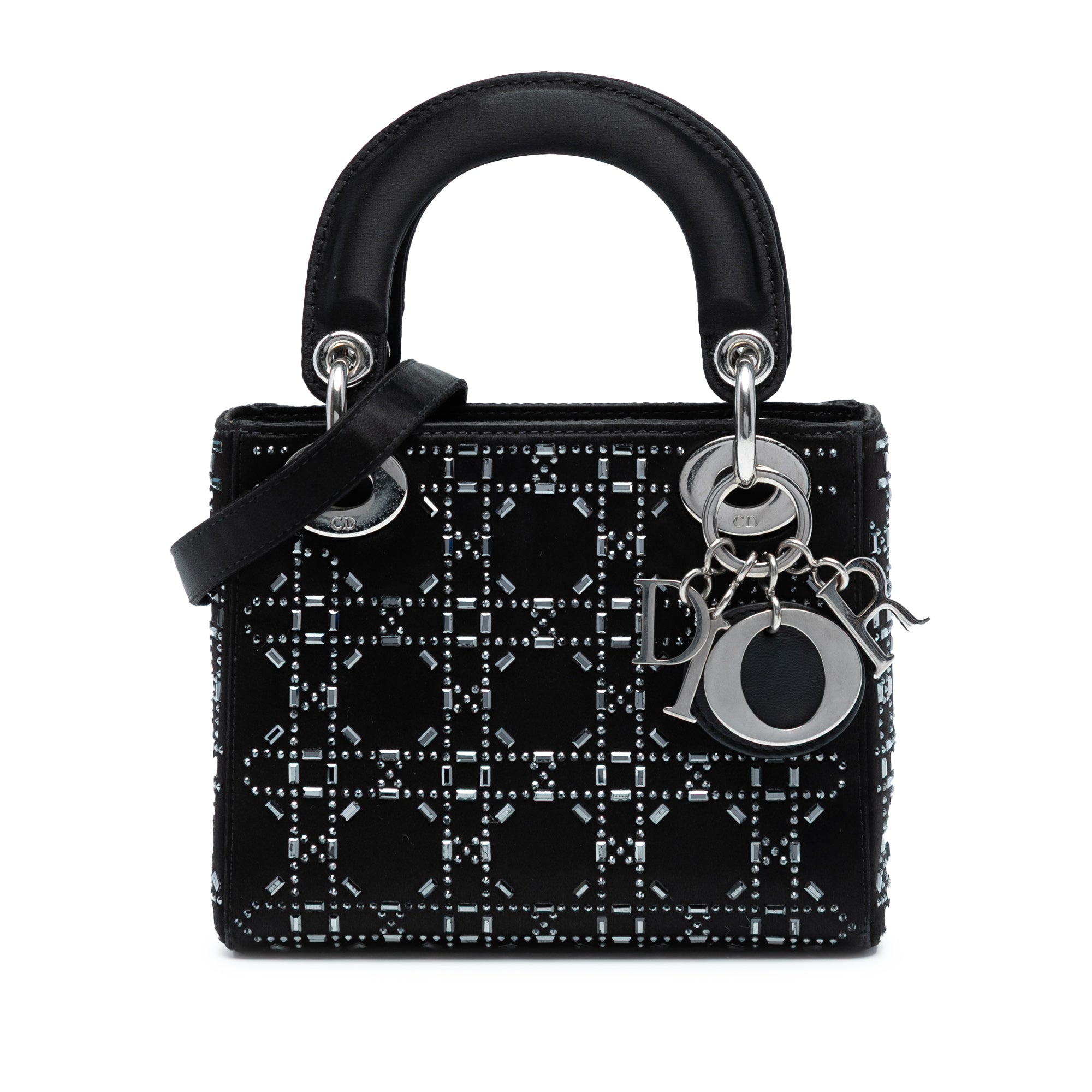 Mini Satin Cannage Strass Crystal Embellished Lady Dior