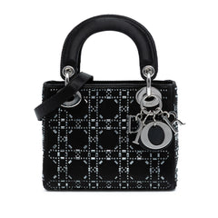Mini Satin Cannage Strass Crystal Embellished Lady Dior