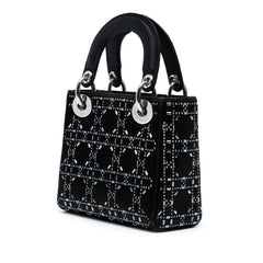 Mini Satin Cannage Strass Crystal Embellished Lady Dior
