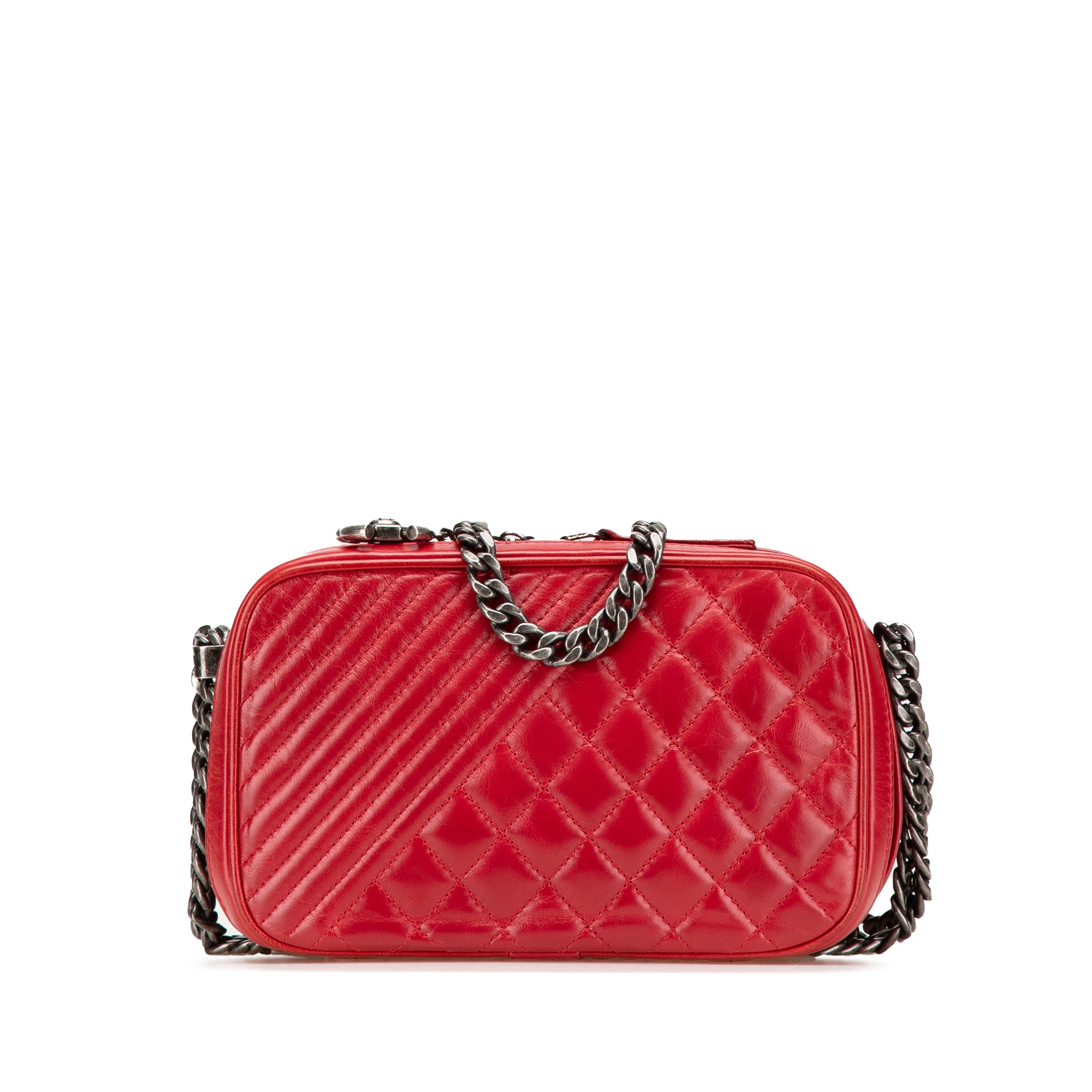 Small Quilted Glazed Calfskin Coco Boy Camera Bag