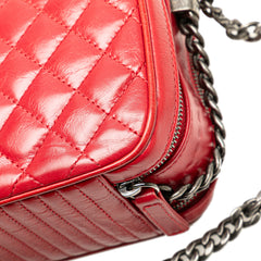 Small Quilted Glazed Calfskin Coco Boy Camera Bag