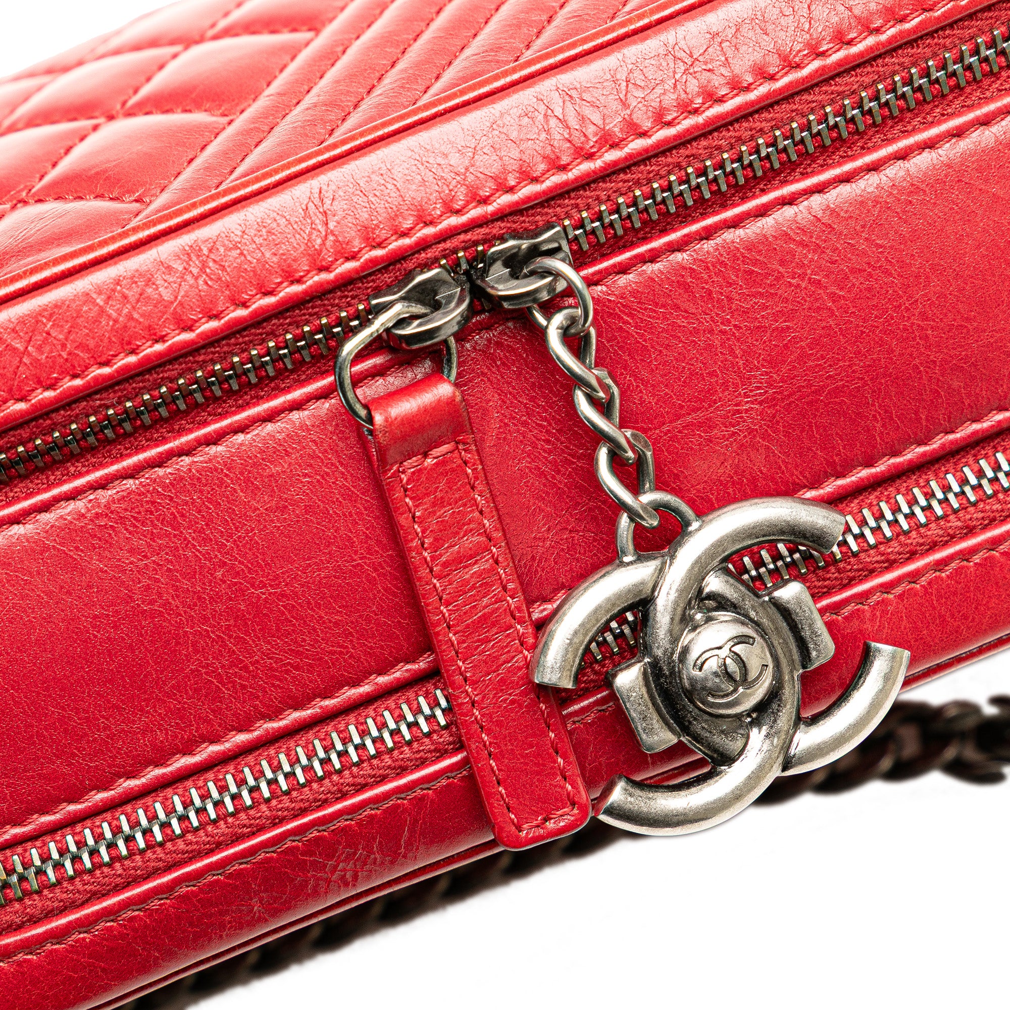 Small Quilted Glazed Calfskin Coco Boy Camera Bag