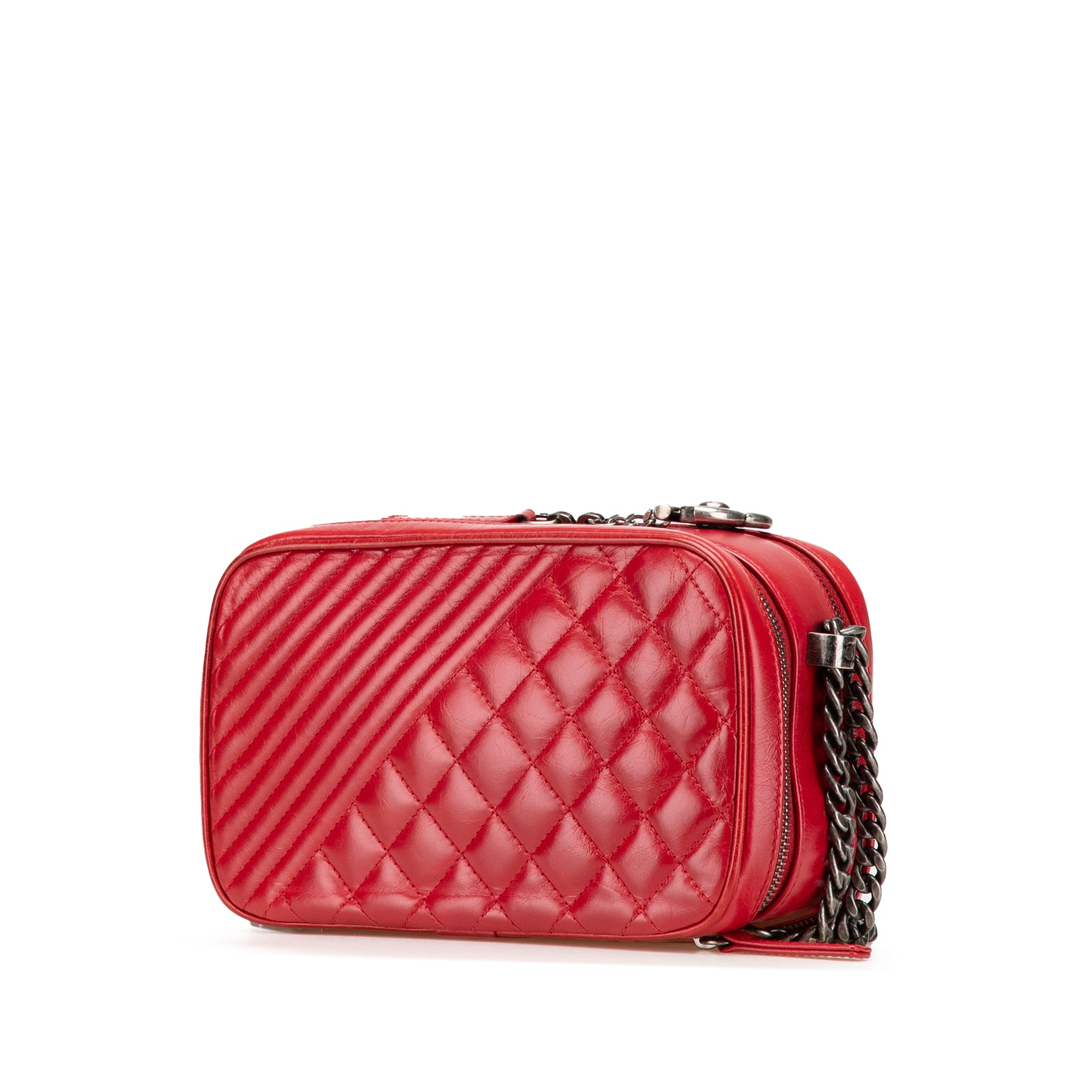 Small Quilted Glazed Calfskin Coco Boy Camera Bag