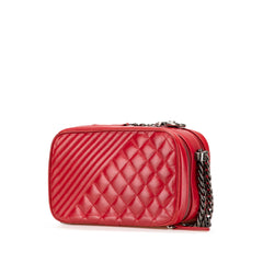 Small Quilted Glazed Calfskin Coco Boy Camera Bag