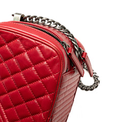 Small Quilted Glazed Calfskin Coco Boy Camera Bag
