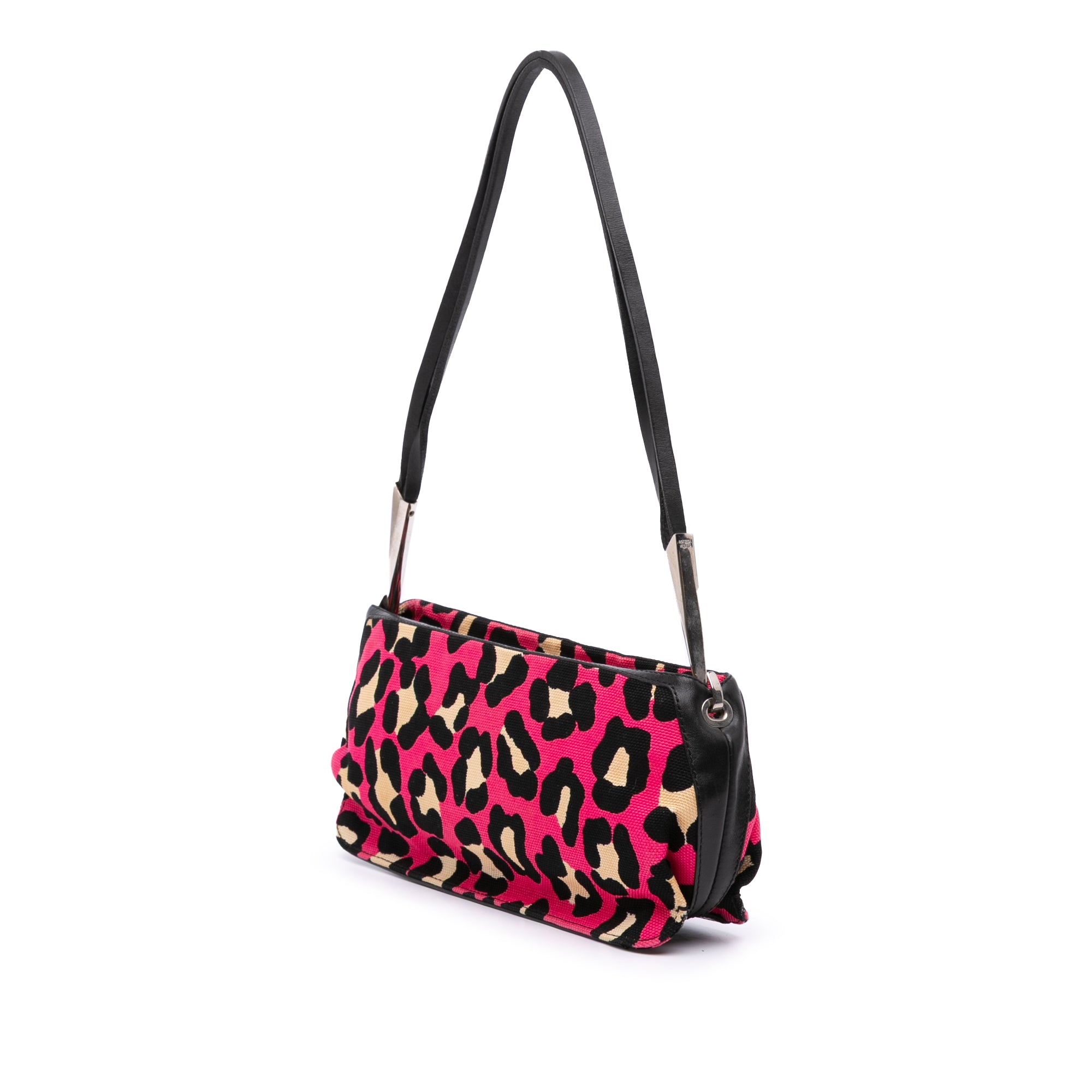 Leopard Print Canvas Shoulder Bag