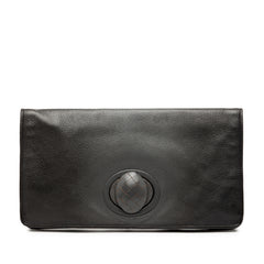 Leather Turn Lock Clutch