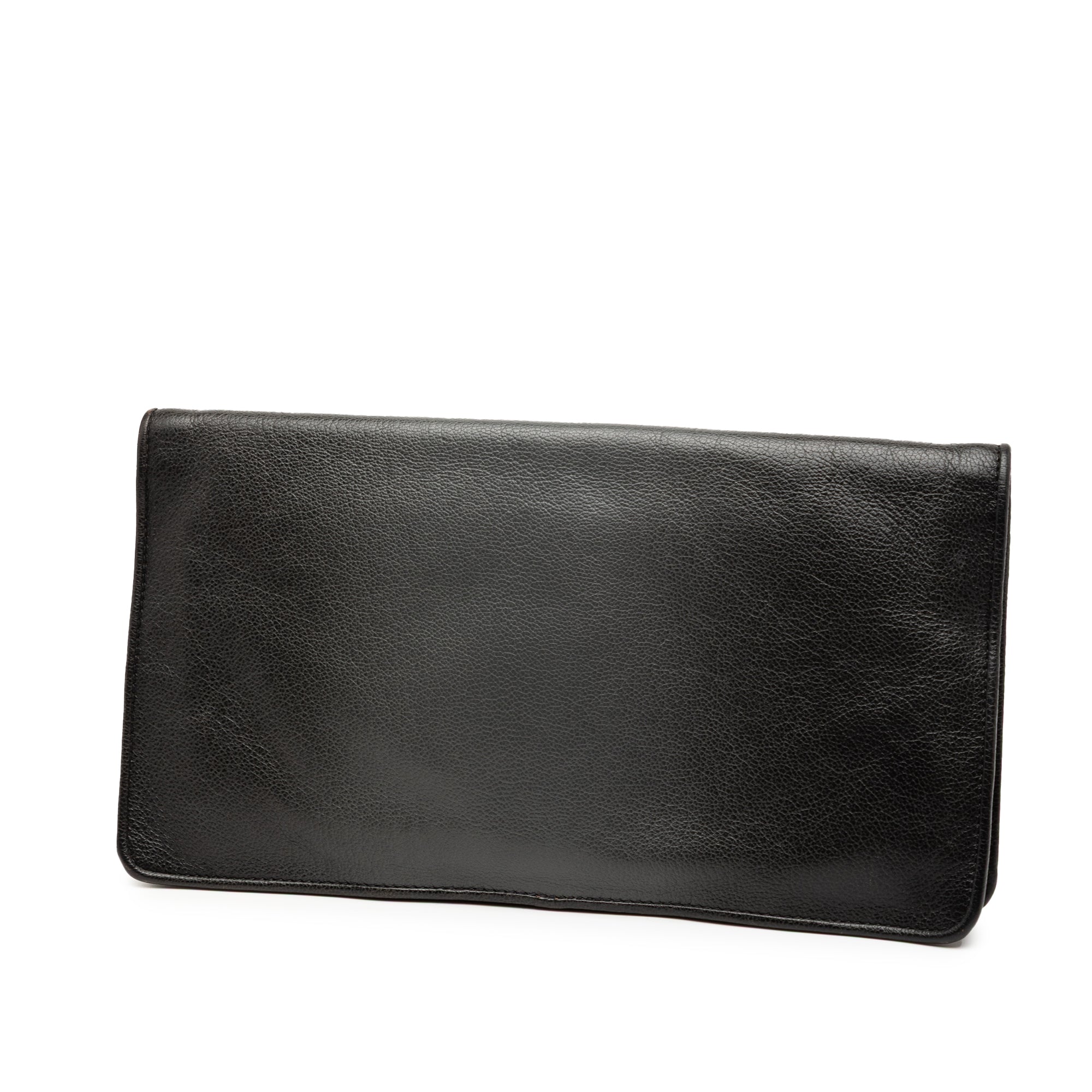 Leather Turn Lock Clutch