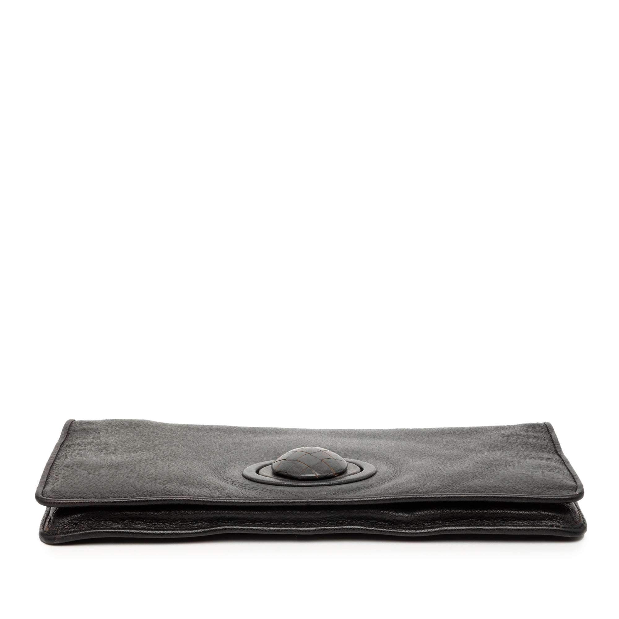 Leather Turn Lock Clutch