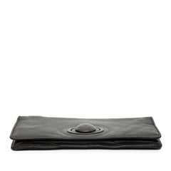 Leather Turn Lock Clutch