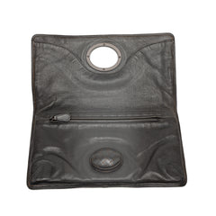 Leather Turn Lock Clutch