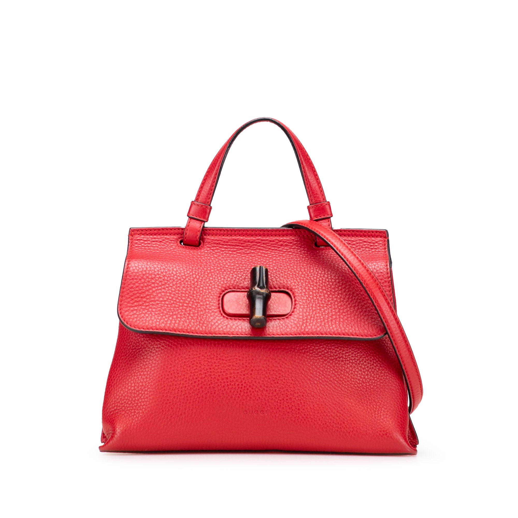Small Leather Bamboo Daily Satchel