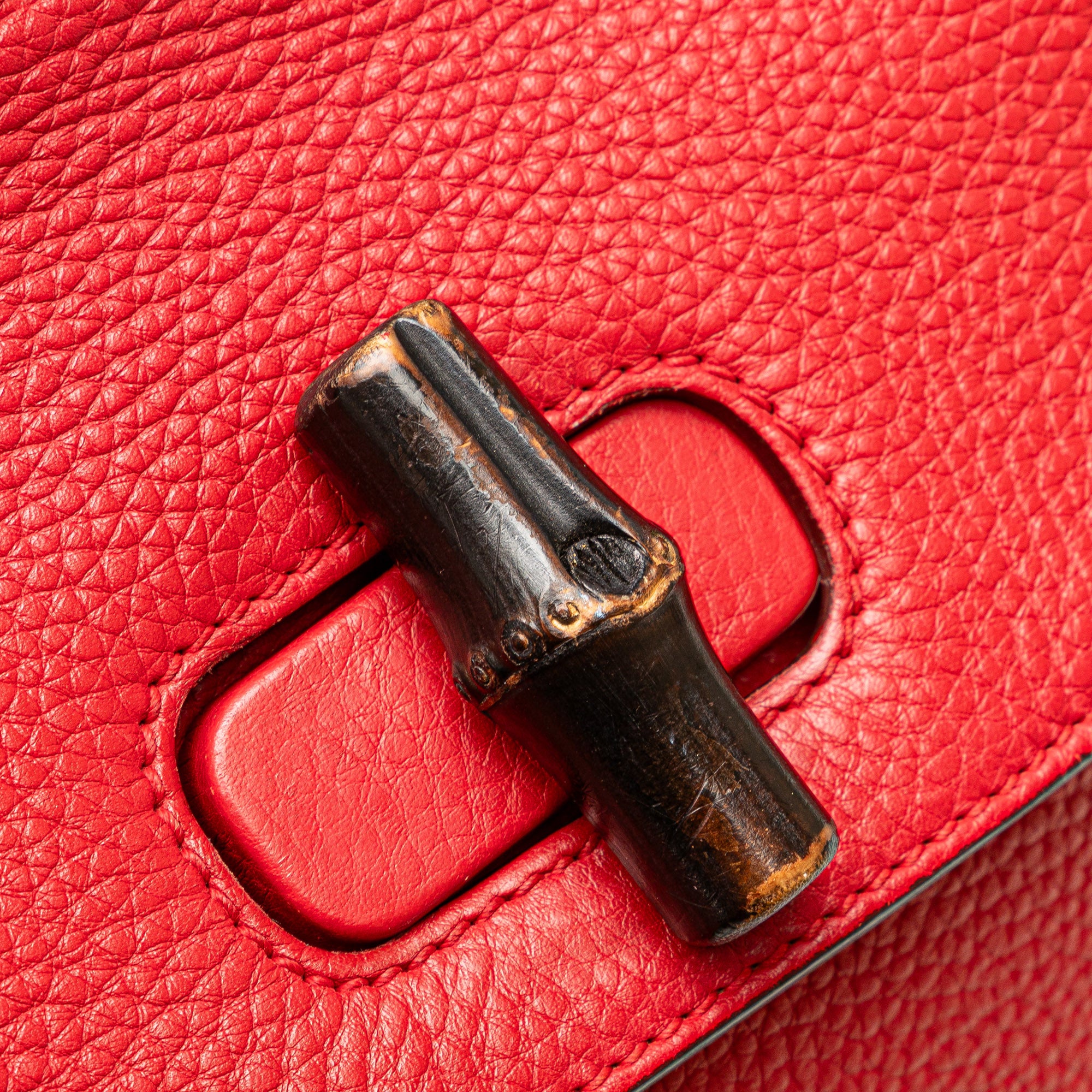 Small Leather Bamboo Daily Satchel