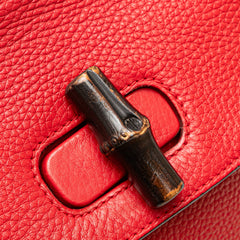 Small Leather Bamboo Daily Satchel