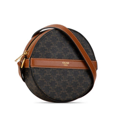 Triomphe Round Purse on Strap