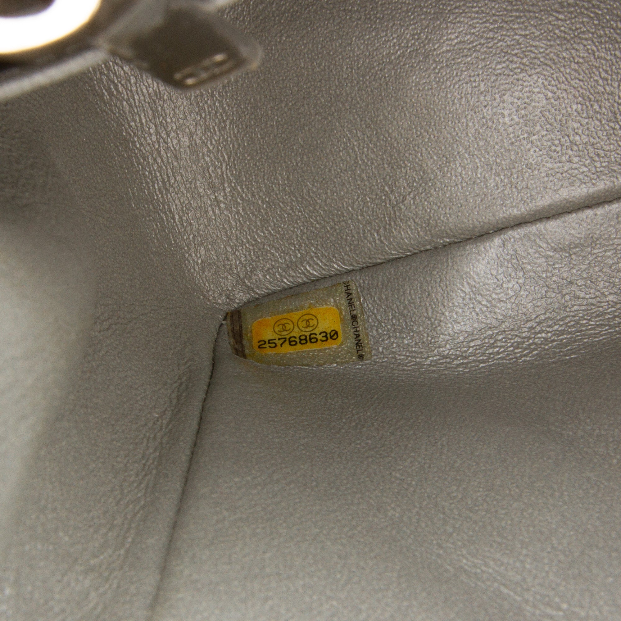 Mini Square Classic Chevron Metallic Crumpled Patent Single Flap