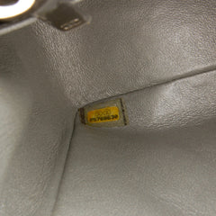 Mini Square Classic Chevron Metallic Crumpled Patent Single Flap