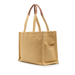 Large Raffia Cuir Triomphe Cabas Thais Tote
