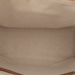 Large Raffia Cuir Triomphe Cabas Thais Tote