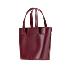 House Check Canvas Trimmed Leather Handbag