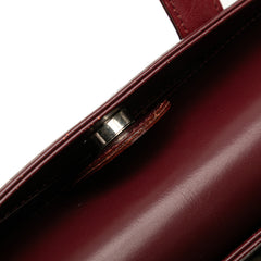 House Check Canvas Trimmed Leather Handbag