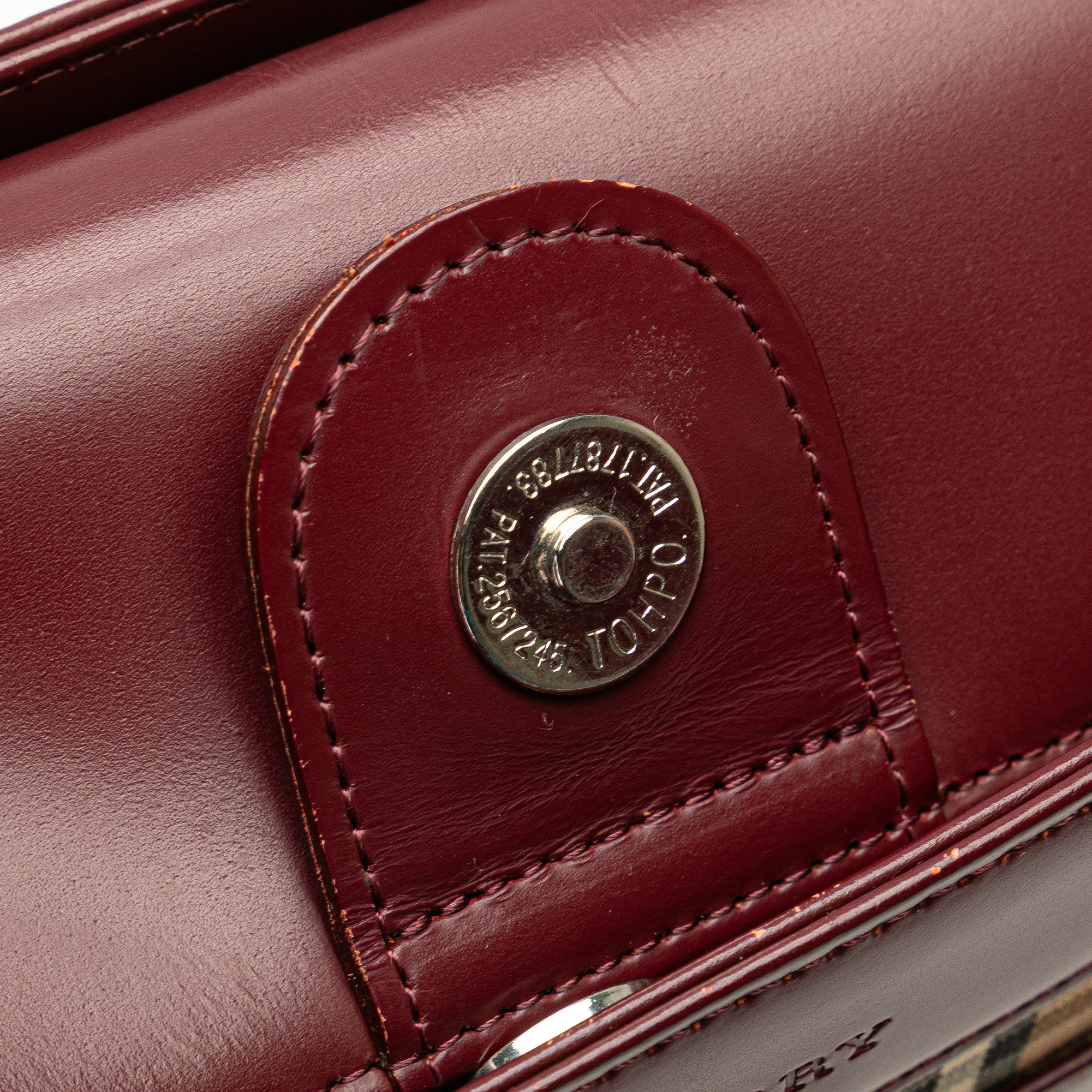 House Check Canvas Trimmed Leather Handbag