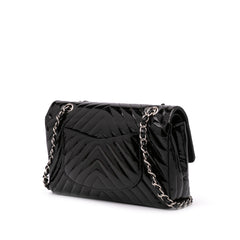 Medium Classic Chevron Patent Double Flap