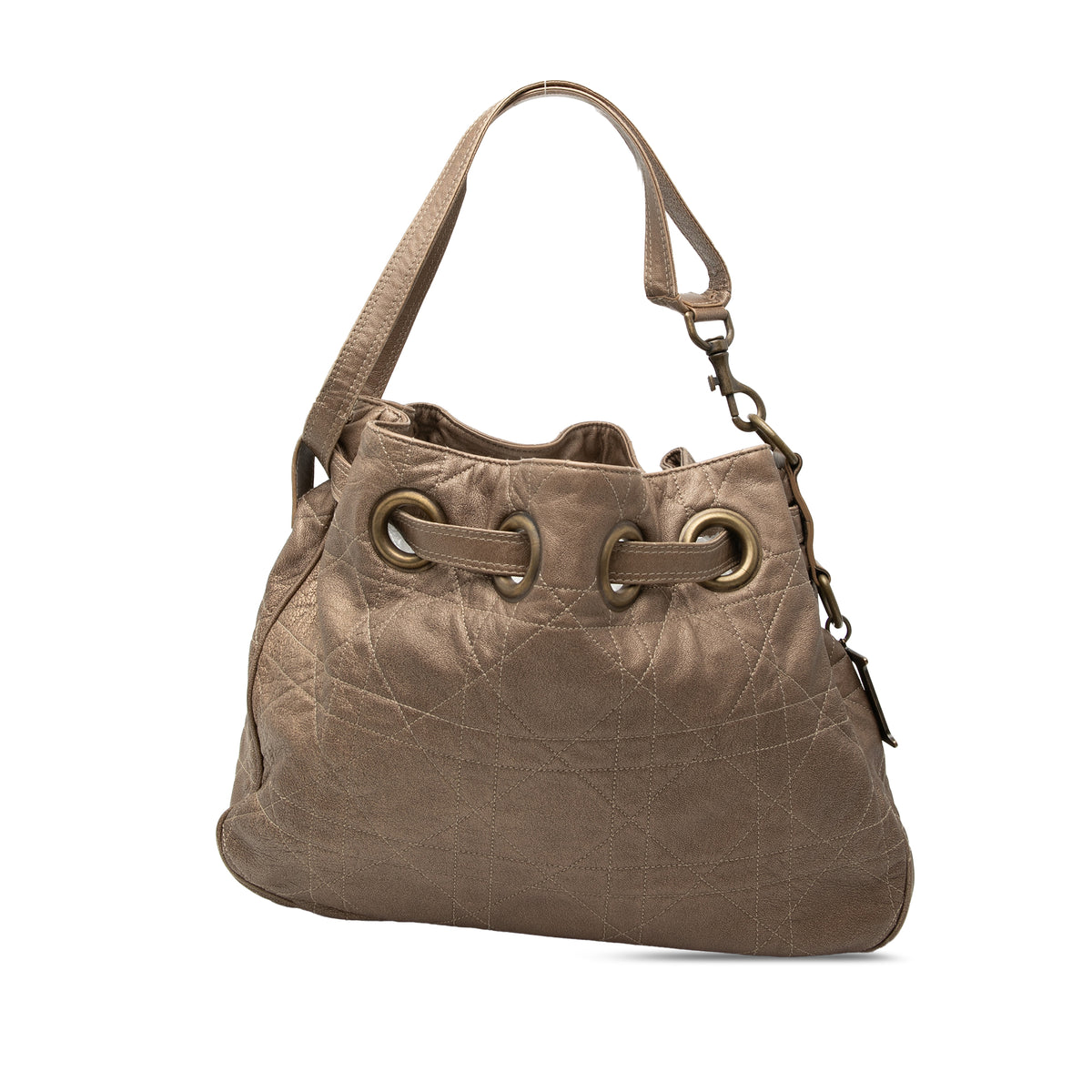 Lambskin Cannage Drawstring Hobo