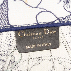 Large Canvas Embroidered Around The World Book Tote