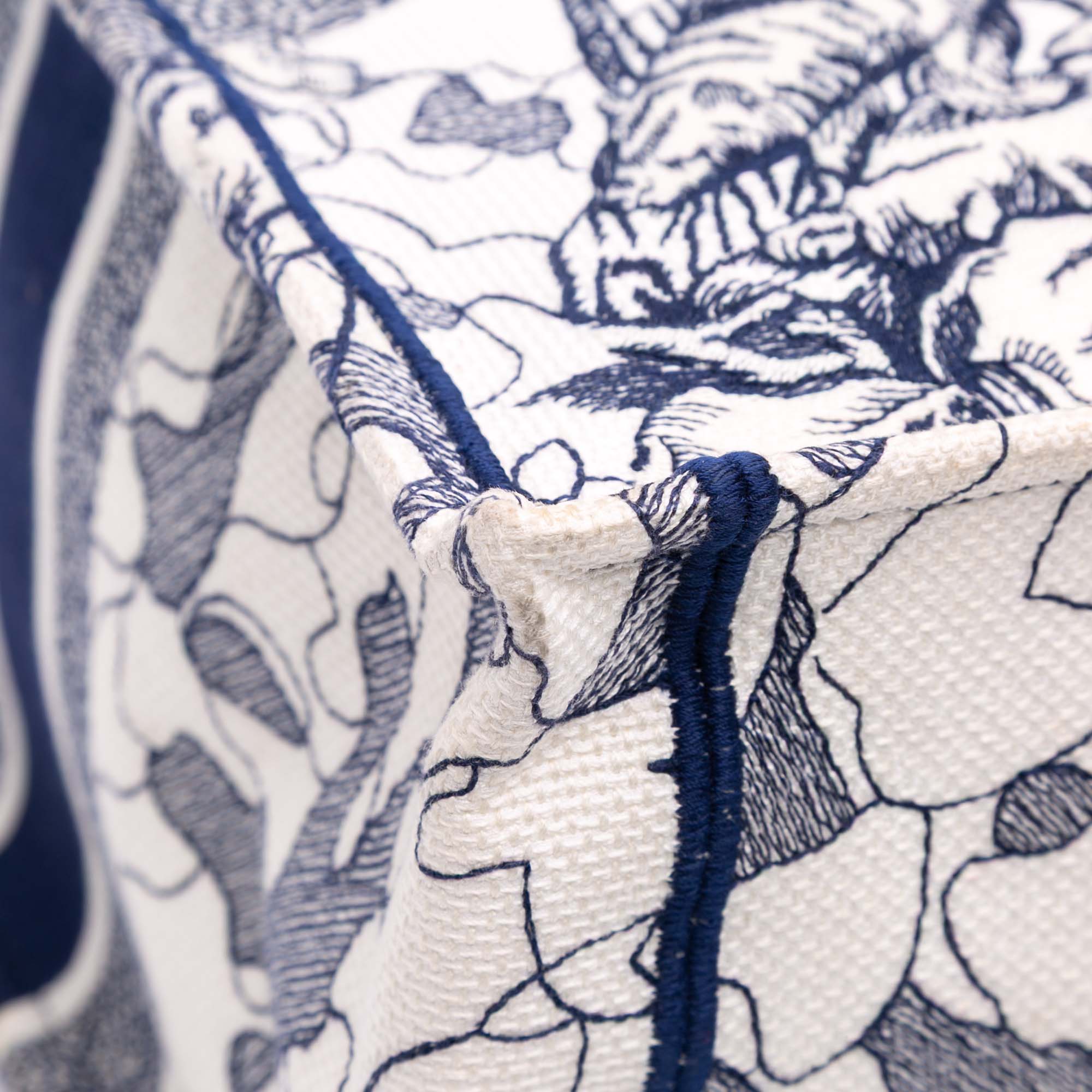 Large Canvas Embroidered Around The World Book Tote