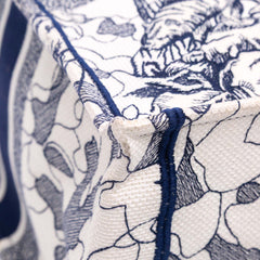 Large Canvas Embroidered Around The World Book Tote