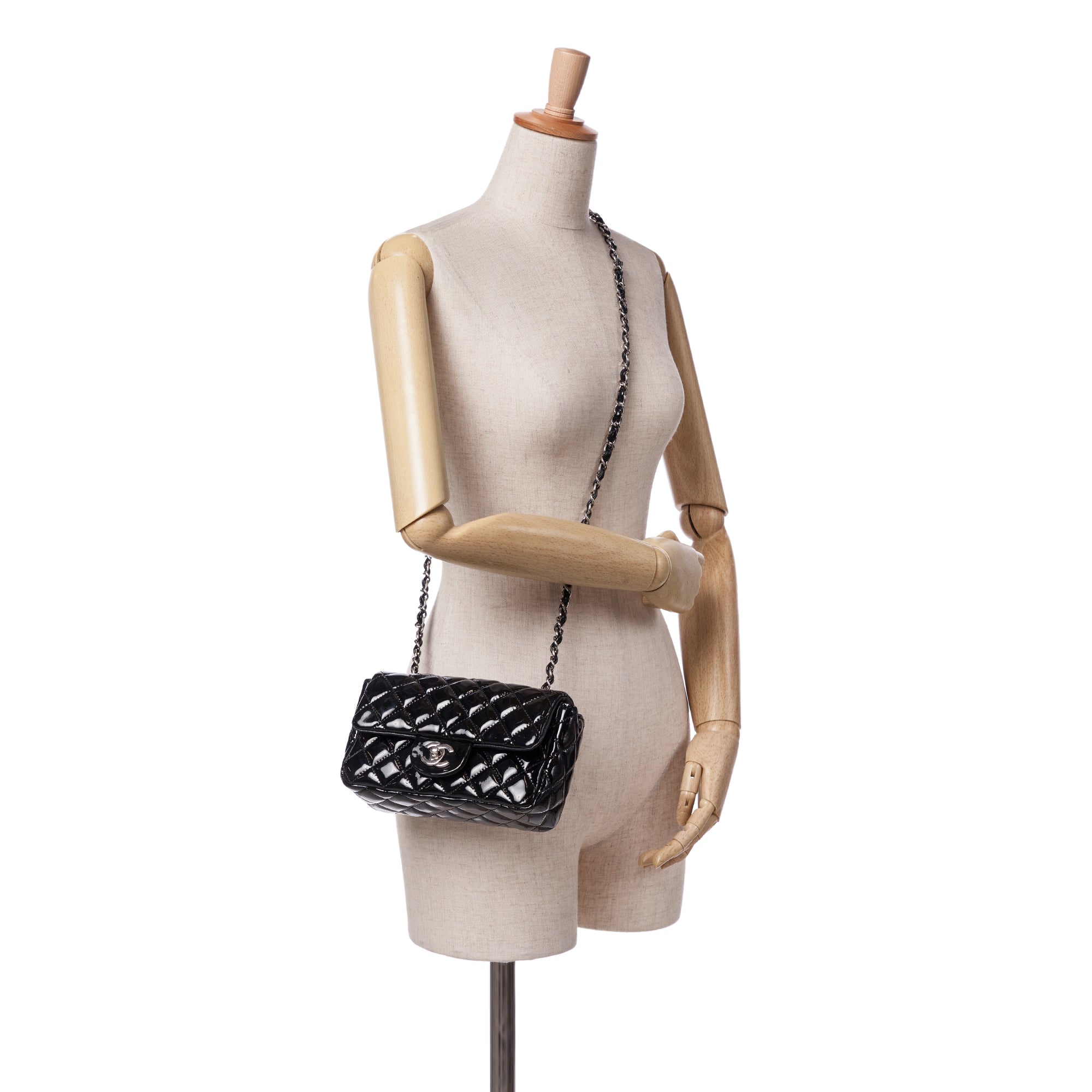 Mini Rectangular Classic Patent Single Flap