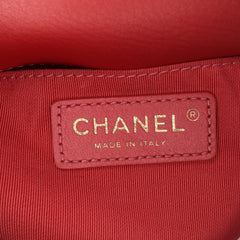 Quilted Metallic Calfskin Top Handle Flap