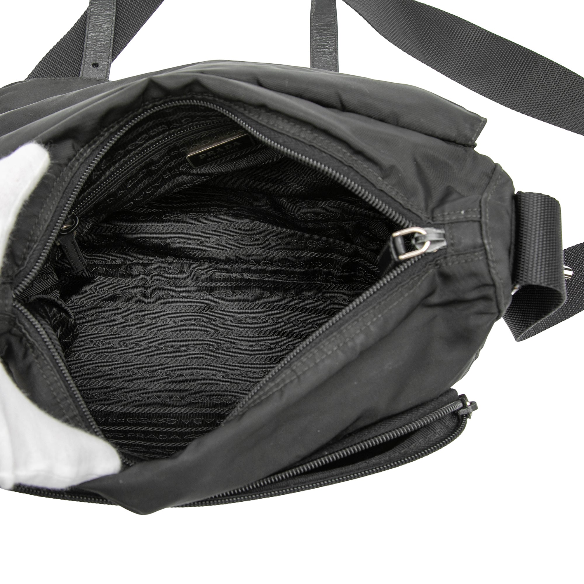 Tessuto Zip Double Buckle Messenger Bag